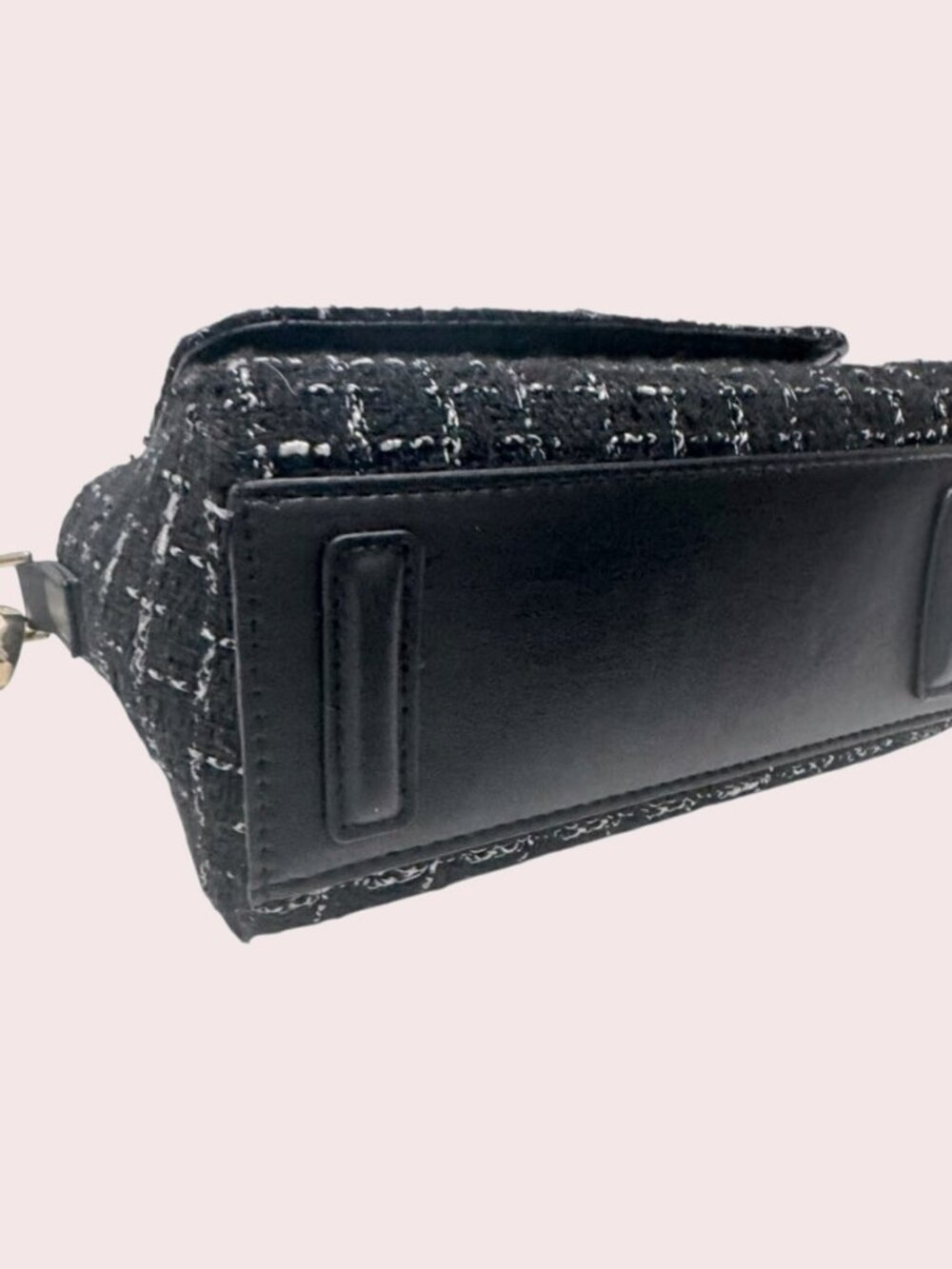 Jason Wu Mini Tweed Top Handle Crossbody Bag Black Lurex Woven Texture - Picture 12 of 15